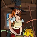 Slutty witch lures a monk ...
